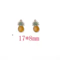 Ananas metaal legering bedel hanger voor DIY sieraden maken, goudkleur met groene emalje. - Kleine Ananas