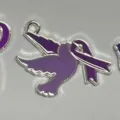 Purple ribbon dove charm enamel pendant for DIY necklace keyring jewelry accessories 1pc - 12# Silk Scarf Butterfly