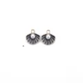 DIY alliage émail coquille perle charms boucles d'oreilles pendentif fabrication 2pcs - Coquille Noire