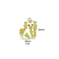 Zinklegering schattige kattenhanger met bladeren en bloemen DIY accessoire detailweergave. - 2#