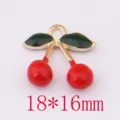 Schattige rode kers metaal emaille bedel DIY hanger voor sieraden maken 18x16mm - 3D Kers
