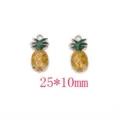 Pineapple DIY alloy charm pendant for jewelry making, cute enamel fruit charm, 25x10mm size. - Large Pineapple