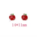Red apple metal alloy charm diy jewelry pendant 14x11mm cute handmade accessories - Red Apple