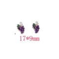 Cute grape enamel alloy charm pendant DIY jewelry accessories 17x9mm for handmade crafting. - Grapes