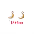 Cute mini banana enamel alloy pendant DIY jewelry making charms 18x6mm craft accessory. - A Banana