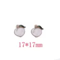 Cute peach enamel metal alloy DIY charms pendants for jewelry making, 17x17mm size. - Raised Surface Peach