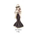 Zinklegering elegante zwarte jurk dame hanger DIY sieraden accessoire voor ketting 38x18mm - 2#Zwart