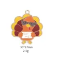 Kalkoen emaillen hanger bedel voor DIY sieraden maken, Thanksgiving legering accessoires. - Kalkoen