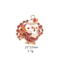 Thanksgiving turkey enamel metal pendant DIY jewelry accessory charm 25x22mm design - Turkey