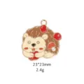 Cute cartoon hedgehog metal enamel charm pendant DIY jewelry making accessories 23x23mm - Squirrel