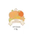 Thanksgiving pumpkin charm pendant enamel zinc alloy DIY jewelry accessory 24x22mm - Three Pumpkins