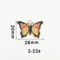 Pendentif en alliage de papillon émaillé coloré pour accessoires de bijoux DIY 20x26mm - 11#