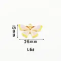 Pendentif papillon en alliage dore emaille rose et jaune pour accessoires de bijoux DIY. - 12#