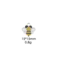 Cute enamel bee charm alloy pendant for DIY jewelry making, keychains, and bag decoration. - Striped Little Bee Style (00881#7)