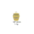 Close-up detail of enamel honey pot pendant, alloy metal craft, 18x14mm DIY accessory. - Honey Pot Style (00881#10)