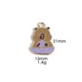 Leuke capybara lotus metalen hanger bedel voor DIY ketting sleutelhanger zinklegering - Paarse lotus nr. 3