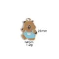 Cute capybara enamel charm pendant in blue overalls, zinc alloy jewelry making accessory. - 8# Blue Overalls