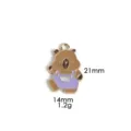 Cute capybara alloy pendant necklace charm detail view measuring 21x14mm and weighing 1.2g. - 10# Purple Overalls