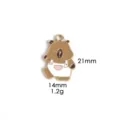 Detailed shot of cute capybara pendant with enamel overalls design, compact size metal jewelry. - 12# White Overalls