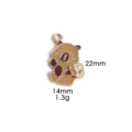 Cute cartoon bear metal pendant alloy jewelry accessory, size 22x14mm lightweight 1.3g. - #15 Pink Backpack