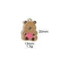 Cute capybara enamel charm pendant zinc alloy DIY necklace jewelry accessory 20mm 1.3g - #16 Heart Capybara