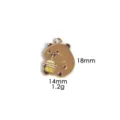 Cute capybara metal pendant alloy charm for DIY necklace jewelry making accessories 18mm - #18 Milk Tea Capybara