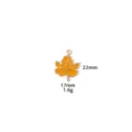 Geëmailleerd esdoornblad hanger DIY sieraden bedel legering goudkleurig 22x17mm accessoire - 14# Oranjegeel esdoornblad