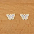DIY enamel butterfly alloy charms pendant for bracelet keychain jewelry making crafts 2pcs - Yellow Butterfly