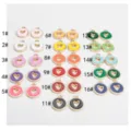 Kleurrijke legering holle hart bedels, 16 mooie kleurenopties voor DIY sieraden maken. - 1# Roze / Roze