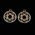 Gold plated metal alloy hollow round charms for DIY jewelry making and keychain accessories - Gold Dreamcatcher