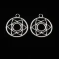 Silver alloy DIY pendant charms, lotus geometric design for crafting necklaces and keychains. - White Gold Color Dreamcatcher