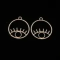 Gold-toned metal evil eye charms, ideal for DIY jewelry making, earrings, and custom keychains. - Gold Evil Eye
