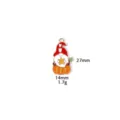 Thanksgiving pumpkin gnome enamel charm pendant detail view, zinc alloy DIY jewelry accessory. - 9# Pumpkin with Sitting Figure