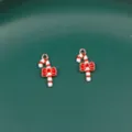 Christmas candy cane alloy charms with red bows, perfect for DIY jewelry bracelets and keychains. - Christmas Series / 9# Candy Cane