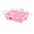 Weizenstroh 3-Fächer Bento Lunchbox mit Deckel, rosa quadratischer Frischhaltebehälter. - Rosa