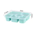 Wheat straw 6-compartment bento lunch box with lid, portable food fruit container. - Green