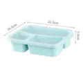 Weizenstroh 3-Faecher Bento Box Lunchbehaelter mit Deckel gruen quadratische Aufbewahrung - Grün