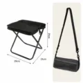 Sgabello pieghevole portatile per campeggio all'aperto, sedia leggera con borsa di trasporto - Stile Cinturino Aggiornato / Nero
