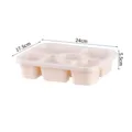 Wheat straw 6-compartment bento box Nordic style food storage container with lid for lunch - Beige