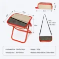 Tragbarer Klapphocker mit Oxford-Gewebe und Karbonstahlrahmen für Outdoor-Camping. - Verbesserter Gurt-Stil / Rot