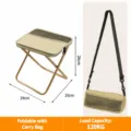 Tragbarer klappbarer Campinghocker mit Tasche, leichter Outdoor Angelstuhl in 29x25x26cm. - Verbesserter Gurt-Stil / Beige