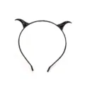 Diadema de cuernos de diablo negro Halloween disfraz fiesta accesorios de pelo mujer - Diadema Cuernos de Diablo (Negro) / Negro