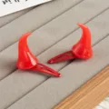 Pinzas para el cabello con cuernos de diablo rojos accesorios de Halloween para mujeres fiestas - Horquilla Cuernos de Diablo (Rojo 1 Par) / Rojo