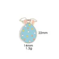 Osterhase Ei Legierung Anhänger Charm für DIY Halskette Schlüsselanhänger Schmuckartikel - Blau Pünktchen Ei