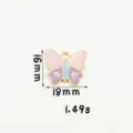 Mignon pendentif papillon en émail alliage accessoires de bijoux DIY 16x18mm 1.49g - 9#