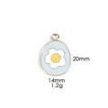 Osterei Emailliertes Metall Anhänger süße Blume DIY Schmuck Accessoire 20x14mm - Blaues Ei Hase