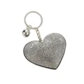 Glanzende hart sleutelhanger met strass steentjes, metalen ring en hanger, modieus accessoire. - Stijl 1