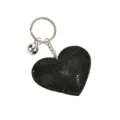 Zwarte strass hart sleutelhanger met metalen ring, sprankelende kristallen bedel en accessoire. - Stijl 2