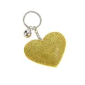 Gouden strass hart sleutelhanger met metalen ring en hanger voor tassen en sleutels. - Stijl 3