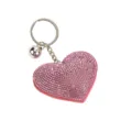 Portachiavi a cuore in strass rosa con anello in metallo e grazioso ciondolo per donne. - Modello 5